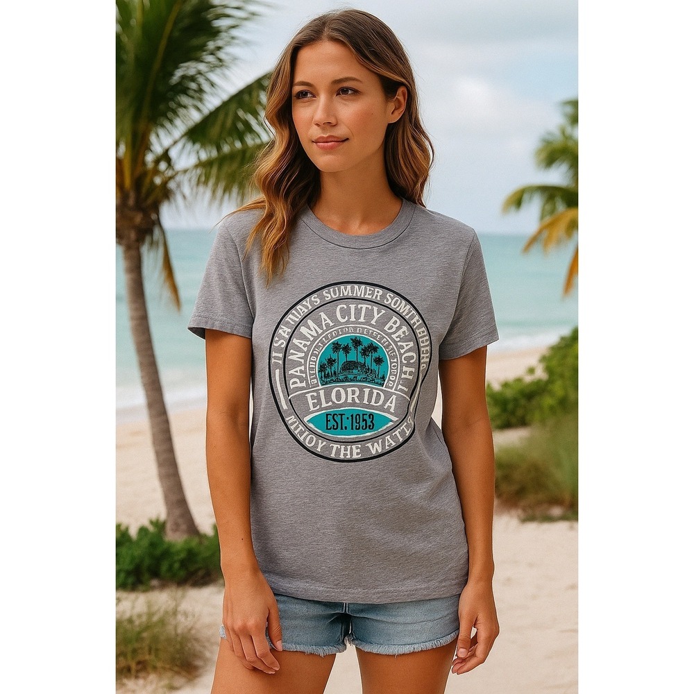 Panama City Beach Florida Graphic Tee Small Vacation‎ Souvenir Tourist Coastal